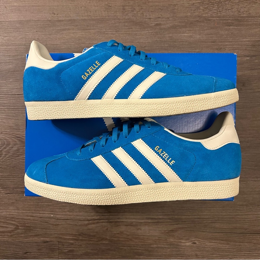 Mens adidas GAZELLE Bold Aqua/Off White/Cream White GY7337 Shoes Size 10.5